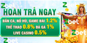 ZBET đang áp dụng chương trình hoàn cược thua lên đến 1.2%